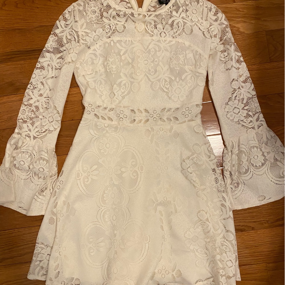 Top shop white lace dress